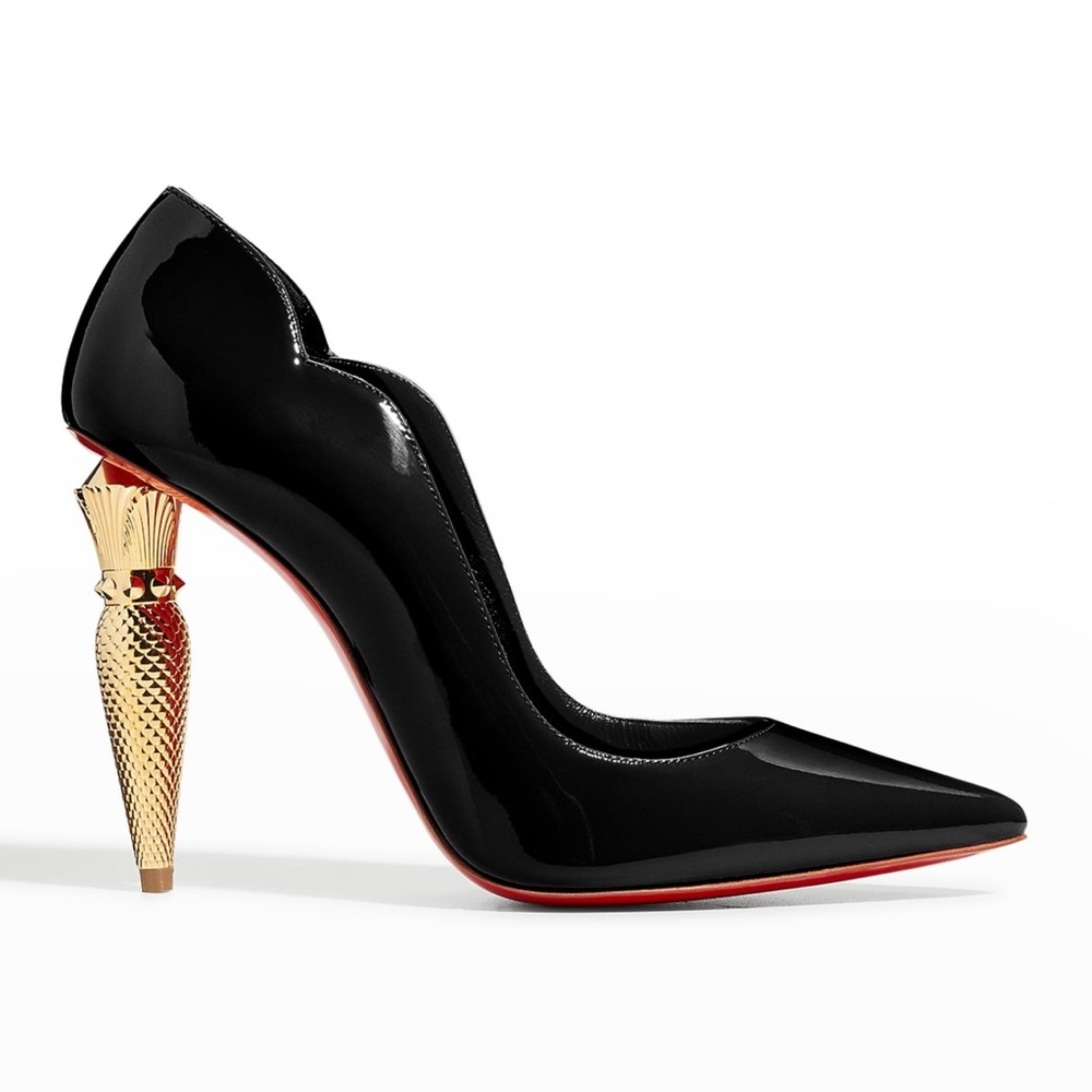 Christian Louboutin Lipchick Pump Black Patent Leather 100MM 38.5